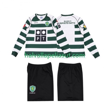 Jalkapallo Pelipaidat/Peliasut Sporting Clube de Portugali 2001 2003 Retro Lasten Kotipaita Pitkähihainen